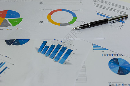 商业文件图表和图表财务统计与笔 文书工作报告图表投资和分析信息会计营销计划概念基准办公室文档财富销售战略库存进步生长银行业图片