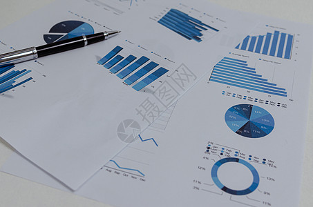 商业文件图表和图表财务统计与笔 文书工作报告图表投资和分析信息会计营销计划概念金融基准会议销售文档库存战略生长公司成功图片