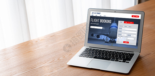 在线航班预订网站提供现代订票系统 n乘客支付飞机展示职场监视器空气技术电脑人士图片