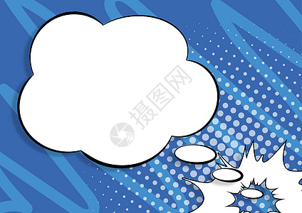 空信箱代表网络封条 商业促销和广告等内容 而光云思想泡泡和爆炸框架则带有复制空间多彩的 Zigzag背景运动蓝色图形气泡幽默话框图片
