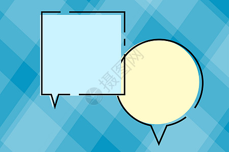 彩色背景设计上的椭圆形和方形空白语音气泡 带有复制空间的空聊天框显示讨论业务增长的想法和策略图片