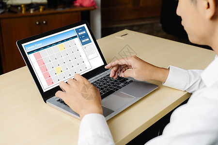 计算机软件应用日历 用于Modish计划时间表规划备忘录日程社区网络监视器工作笔记本桌子人士商务图片