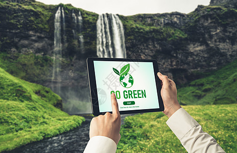 绿色企业转型 促进环境保护和ESSG业务概念的绿色商业转变技术战略互联网电脑社会生态经济活力世界地球图片