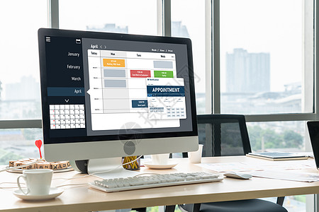 用于调制重新校正的在线套接预订日历屏幕杂交种桌子网络展示工作商业技术会议调度图片