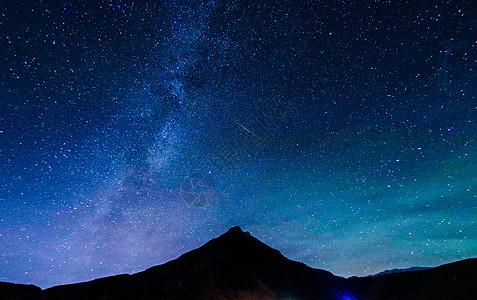 山丘和星空冰岛雪山建筑星空银河系星云行星旅行夜空登山天文学图片