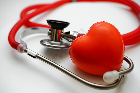 白种背景 心脏健康 医疗保险概念上的立体透镜和红心疾病心脏病心脏病学药品乐器诊所安全状况心电图治愈图片