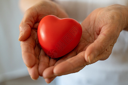 祖母手捧红心 医疗保健 爱 器官捐赠 正念 幸福 家庭保险和 CSR 概念 世界心脏日 世界卫生日 国家器官捐赠日家庭日帮助医生图片