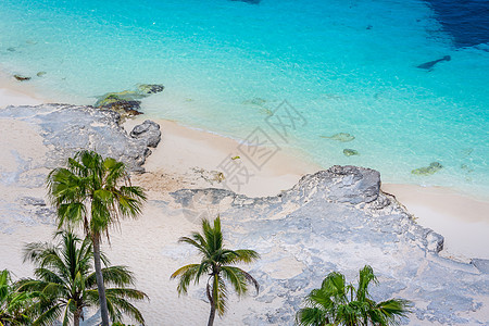 热带天堂 来自的上方坎昆三角卡西比巴海滩 玛雅海岸线蓝色气候旅游旅行椰子季节晴天海滩假期图片