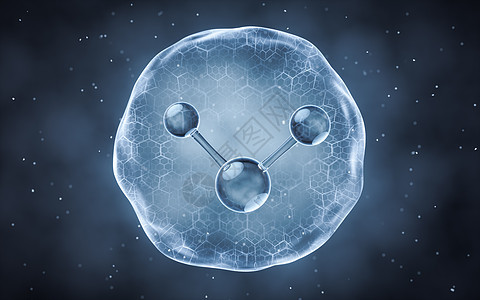 体内有分子的有机球 3D进化科学生物技术蓝色生物学六边形实验室治疗护理宏观图片