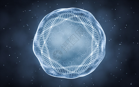 有机球体内部有链条结构 3D进化图片