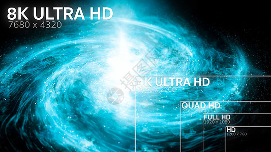8K 4K 全部HD DH标准电视分辨率大小视频星际监视器乳白色质量屏幕标准电视蓝色宇宙图片