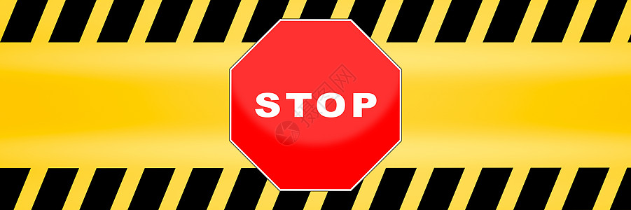 带有黄色警用线背景提示的停止签名模板Name条纹安全磁带障碍法律建造犯罪八角形警告危险图片