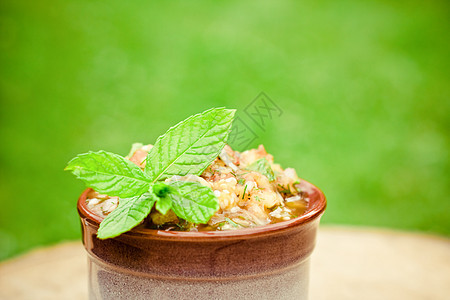 绿色素食沙拉饮食和健康饮食食谱风格的概念叶子小吃厨房盘子美食营养烹饪蔬菜胡椒午餐图片