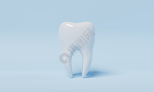 具有复制空间的蓝牙和蓝色背景 牙科和保健概念3D插图说明疼痛药品牙齿手术保护卫生外科牙疼防御磨牙图片