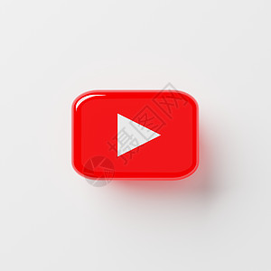 2021年10月27日泰国Chonburi 特写孤立白背景上的Youtube徽标图标 Youtube是世界上最大的视频共享网站 图片