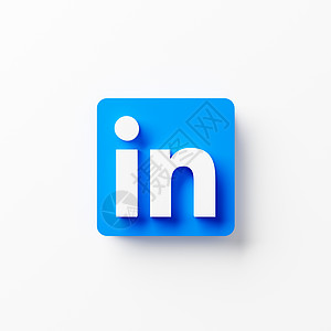 泰国春武里 - 2021 年 6 月 3 日 白色背景上的 LinkedIn 标志图标特写 通过网站和移动应用程序提供面向美国商图片