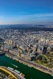 从埃菲尔铁塔看到巴黎城市景象建筑学旅行流量天空天线景观图片