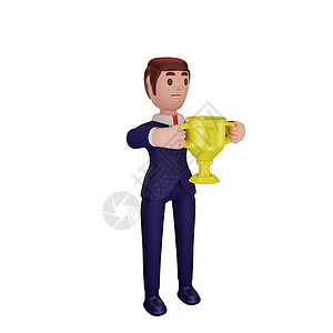 具有商务概念的字符报酬胜利领导冠军经理仪式比赛讲台杯子竞赛图片