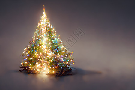 灰色后卫上的圣诞树 神经网络产生的艺术假期风格松树装饰想像力庆典季节人工智能汽车图片