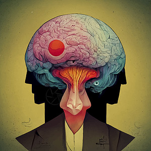 人类大脑的美丽真实的插图 笑声智力心理健康医疗医疗保健头脑图片