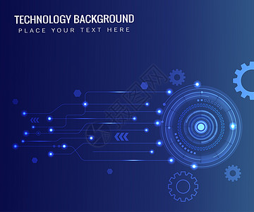 深蓝未来和技术背景 网络概念创新 线箭头齿轮元素 矢量插图等信息工具全球工程电气电路数据蓝色创造力电子产品速度商业图片