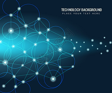 现代抽象网络科学连接技术线点和图形设计 在高科技未来蓝色背景网络上多边形商业活力工程圆圈插图数据电路互联网创造力背景图片