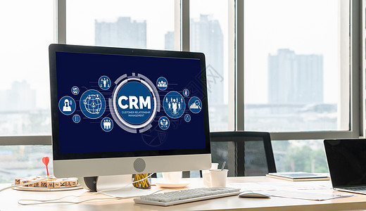 用于 CRM 业务的现代计算机上的客户关系管理系统忠诚解决方案客户软件顾客按钮数据库服务办公室工具图片