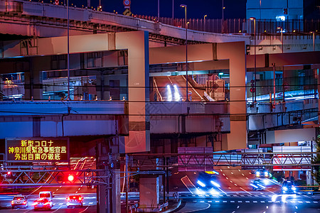 横滨公路夜景主路交通城市首都产业之路图片