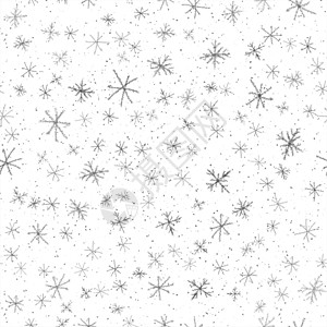 手绘雪花圣诞无缝模式 微妙的飞雪花粉笔雪花背景上 有趣的粉笔一手拉雪覆盖 正宗的节日装饰图片