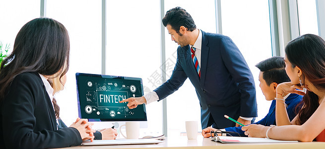 Fintech金融技术软件 供现代企业使用小样商业工人电脑人士营销屏幕团队网络展示图片