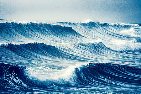 对海洋波浪的空中观察 光照射下的海水流动抽象背景环境冲浪蓝色海浪冒险热带浅蓝色照片天气海滩图片