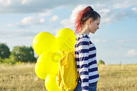 十五岁快乐少女15岁黄气球的简图肖像图片
