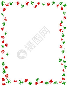 手绘圣诞框架与红色绿色传统饰品和空 copyspace 12 月冬季圣诞装饰边框 季节节日装饰边缘设计 简约风格涂鸦卡通星星礼物图片