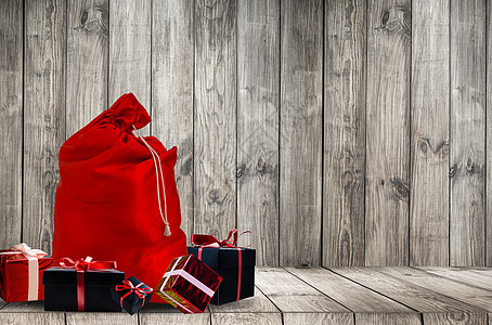圣诞老人红包满满 文件有一条通往隔离的道路假期礼物派对毛皮解雇季节材料丝带文化孩子们图片