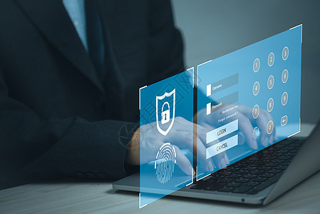 网络数字技术互联网网络在线信息安全 安全网络黑客登录和密码图标业务概念基准攻击钥匙隐私数据库笔记本防火墙电脑屏幕软件图片