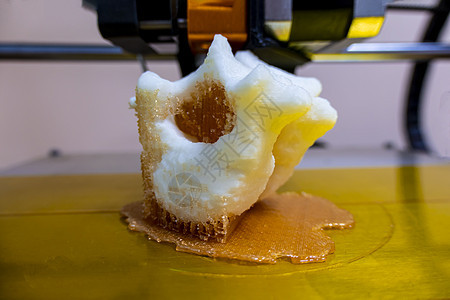 现代 3D 打印机打印图特写宏 3d 打印机打印椎骨图片