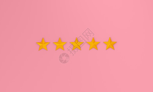 粉红色背景上对经验概念的星级评分图片