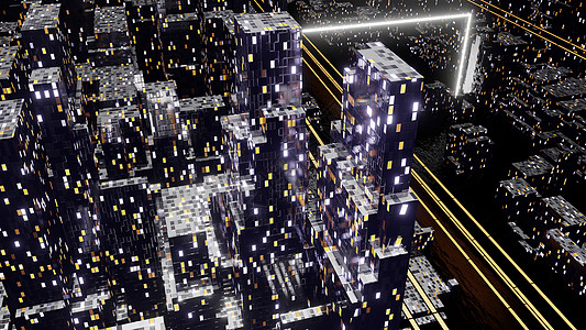 夜晚城市街道的顶部景观商业小说科幻建筑学建筑运动网格假期市中心旅行图片
