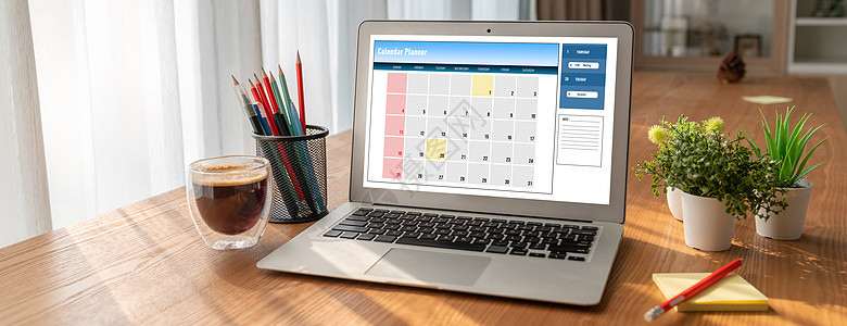 计算机软件应用日历 用于Modish计划时间表规划日程活动桌面屏幕展示网络电脑规划师备忘录团队图片