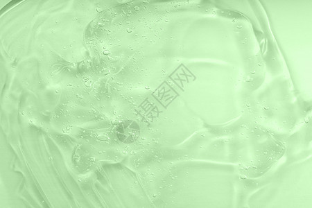 液态绿色油浆 天然化妆品的概念 清湿酸血清样本 有泡泡背景的 Aloe 花生色胶质图片