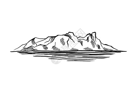 北极地貌 冰山 冰山 人工画图解转换成矢量旅行冻结插图岩石顶峰冰川手绘海洋气候蓝色图片