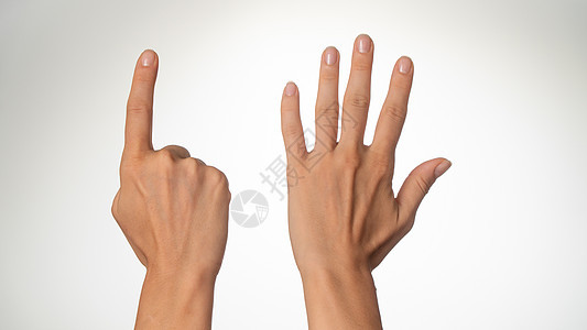 女人的手靠手指 六头掌背图片