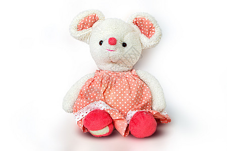 白色背景的可爱棕色熊娃娃 可爱的泰迪熊做装饰品衬衫童年娃娃童话创造力玩具乐趣手工艺术孩子背景图片