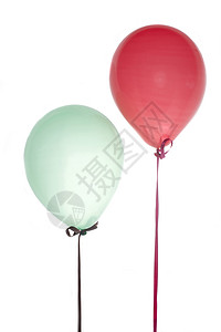 浮动气球绿色红色白色图片