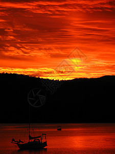 红日落天空火焰背景图片