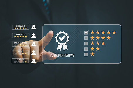 客户服务体验和业务满意度调查弹出五星图标 用于反馈审查满意度服务消费者商业用户名声技术产品享受星星营销排行图片