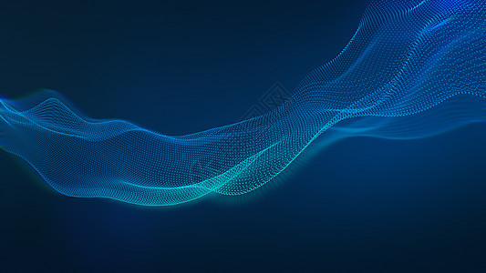粒子波背景和蓝色光线 公司技术概念图片