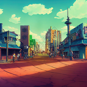 anime风格空城街图片