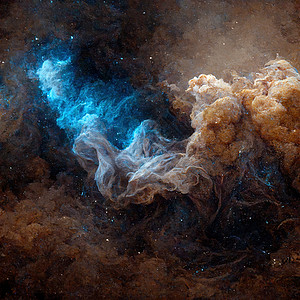 星际灰尘和气雾云 带有星云和恒星的空间背景图片