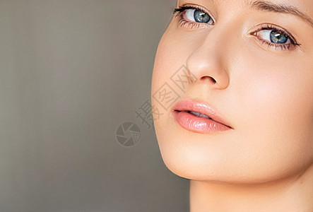 完美的皮肤和美丽的外观 年轻女性的美丽脸庞 用于护肤化妆品和美容手术塑料脸颊英语鼻子护理魅力睫毛脖子嘴唇图片